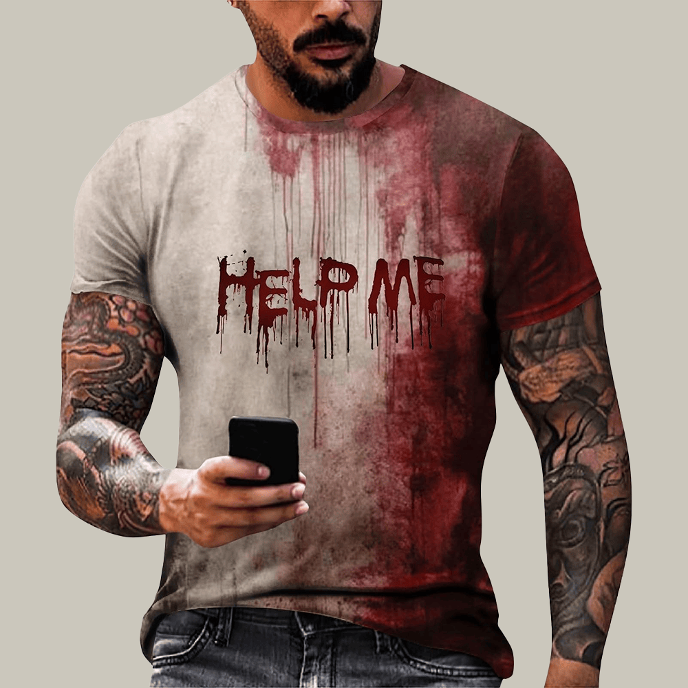 Help Me Bloody T-Shirt Problem Solved Halloween Clothes Horror Gifts For Him