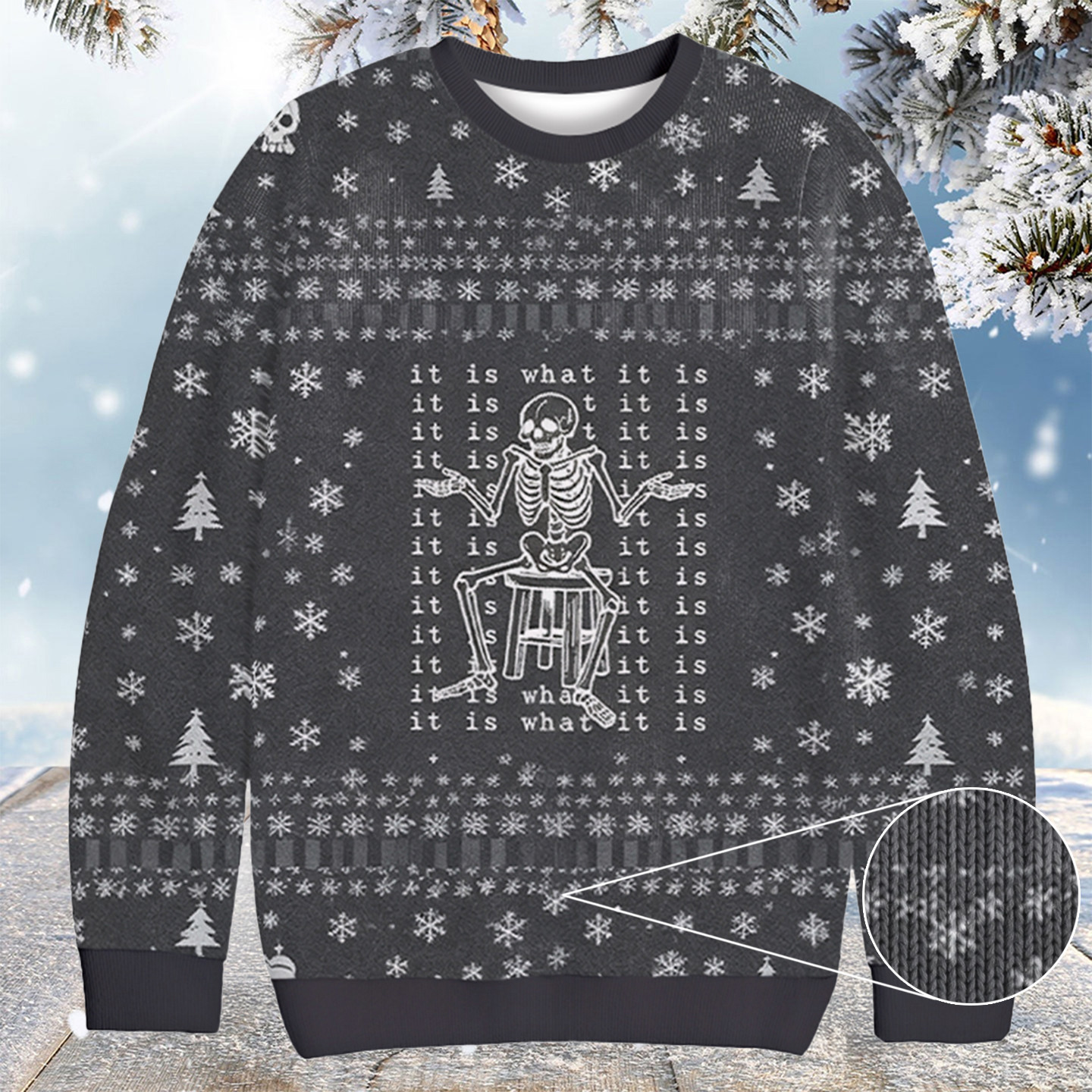 Helpless Skeleton Christmas Ugly Sweater Best Christmas Gifts For Brother