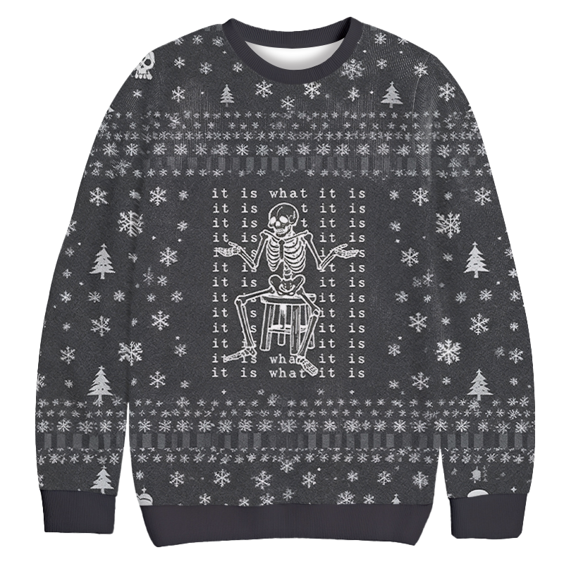 Helpless Skeleton Christmas Ugly Sweatshirt Christmas Gift For Friends
