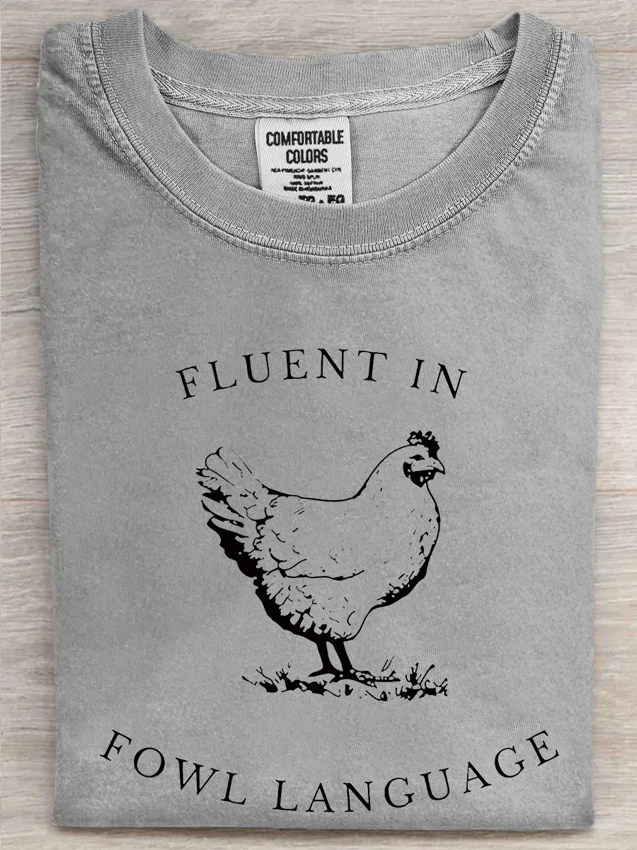 Hen Fluent In Fowl Language T-Shirt Funny Tee Sarcastic Gifts For Chicken Lovers