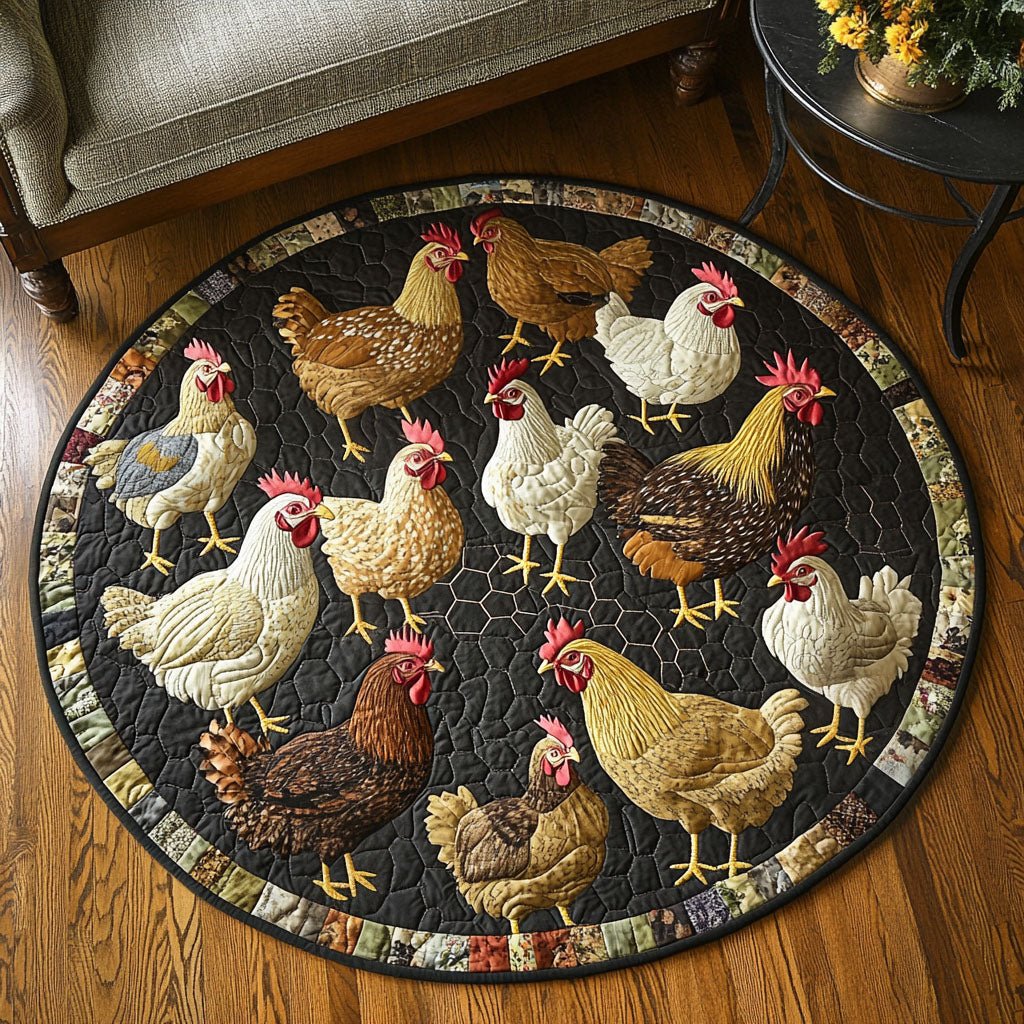 Hen House Charm Quilted Round Mat Entryway Design Ideas Happy Fathers Day Farmer