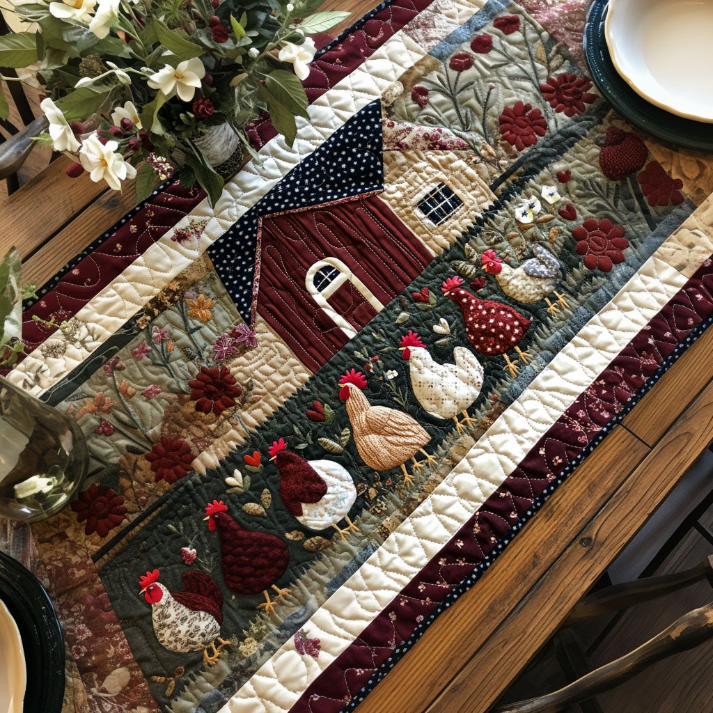 Hen House Haven Quilted Table Runner Dining Table Ideas Chicken Gifts For Chicken Lovers
