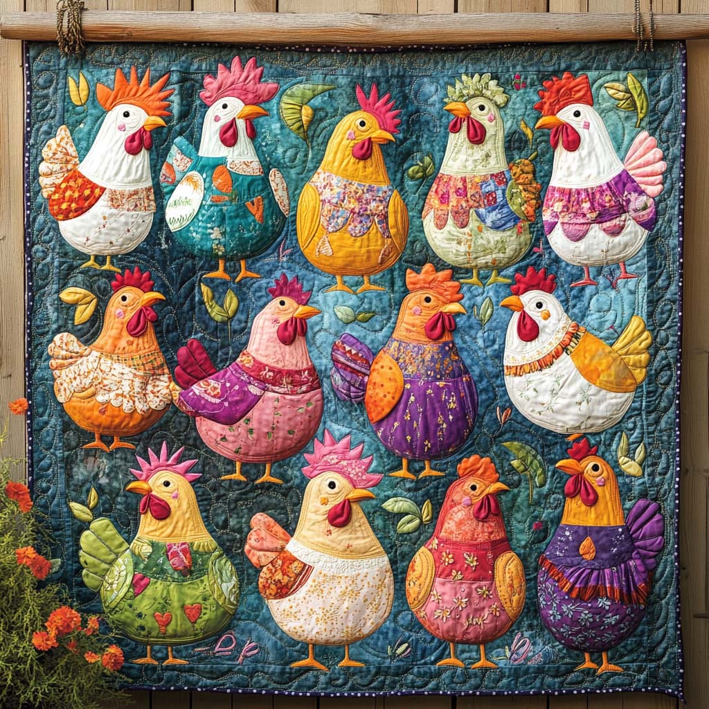 Hen Party Quilted Blanket Chicken Gifts For Chicken Lovers