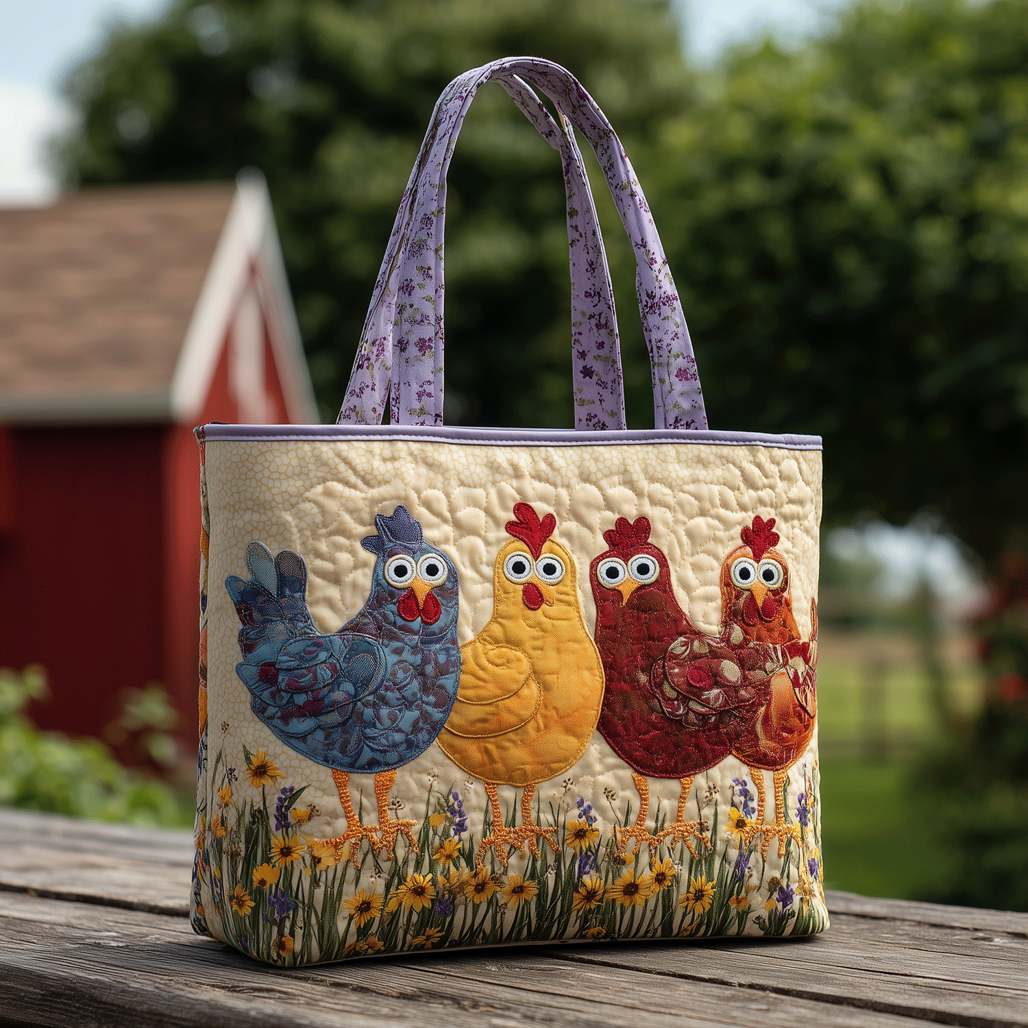 Hen Party Quilted Tote Bag Gifts For People Who Own Chickens