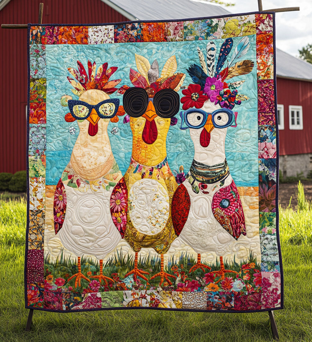 Henhouse Harmony Quilted Blanket Presents For Chicken Love