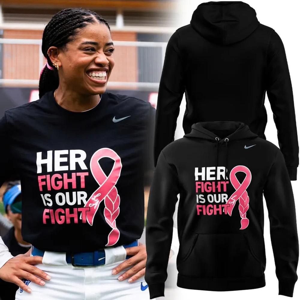 Her Fight Is Our Fight Breast Cancer Awareness Hoodie Gift For Supporters