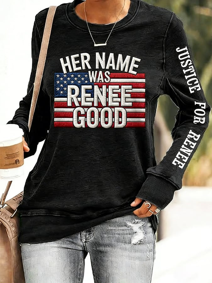 Her Name Was Renee Good Sweatshirt Justice For Renee Anti ICE Merchandise