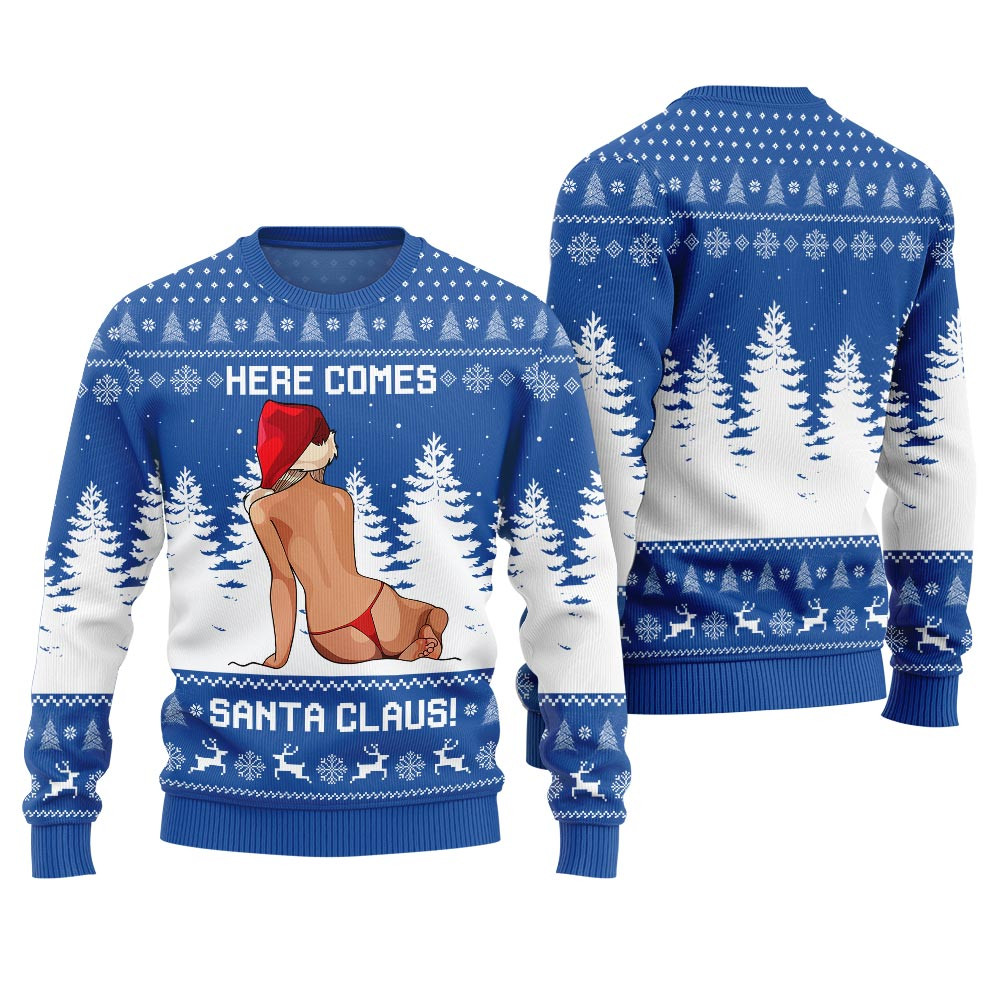 Here Comes Santa Claus Funny Christmas Pullover Royal Holiday Gift Merch That Everyone Will Adore