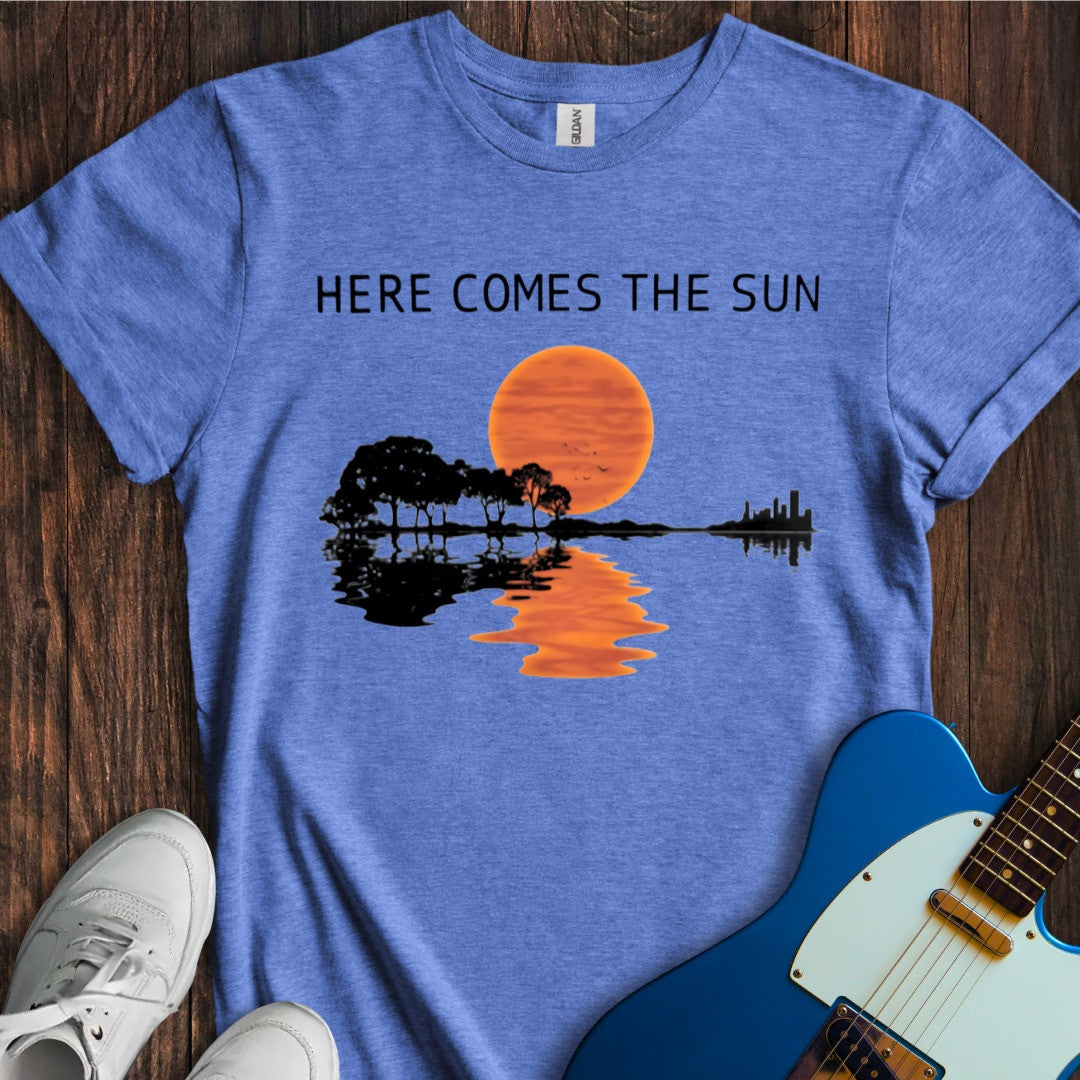 Here Comes The Sun Guitar Shadow T-Shirt Guitar Shirt Gifts For Music Lovers