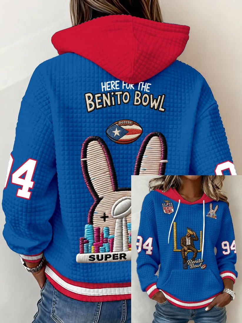 Here For The Benito Bowl 94 Hoodie Bad Bunny Super Bowl 2026 Apparel Cool Gifts For Fans