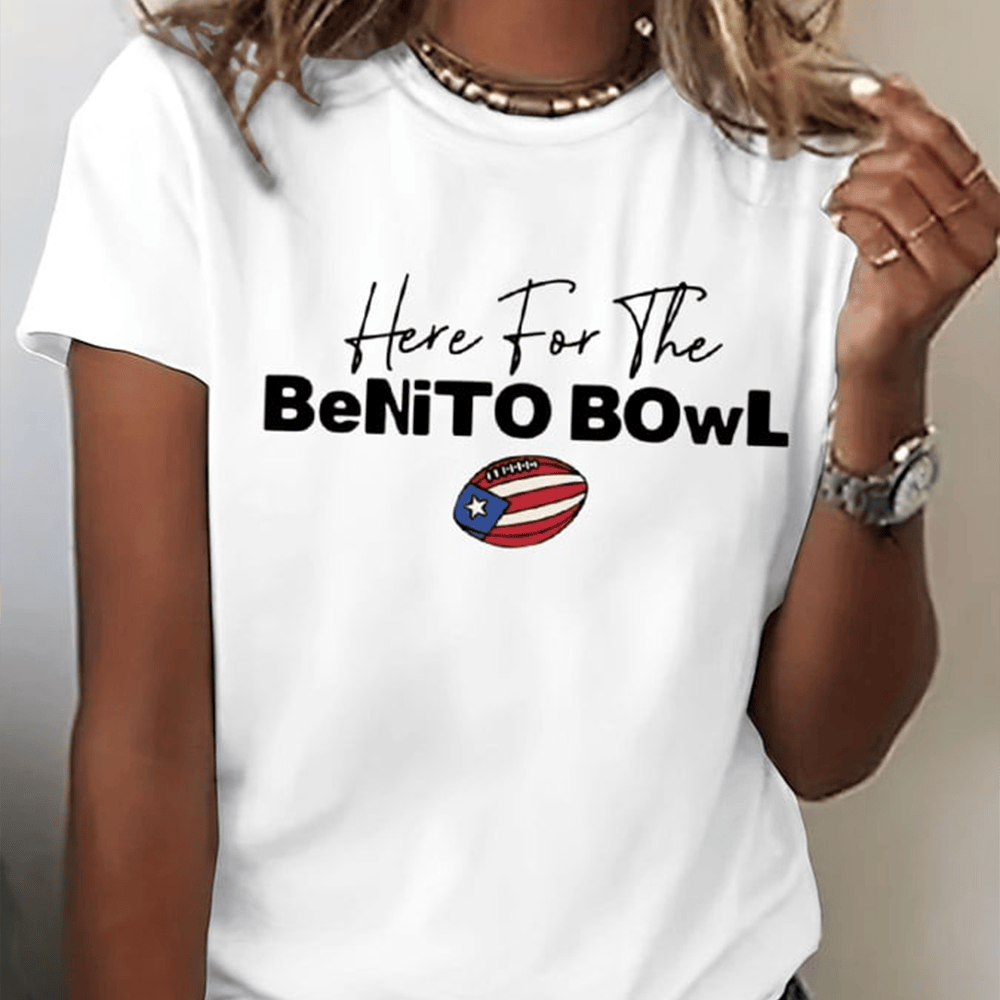 Here For The Benito Bowl T-Shirt Bad Bunny Halftime Show Clothes Girlfriend Gift Ideas