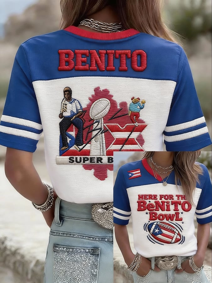 Here For The Benito Bowl V-Neck Shirt Super Bowl LX Shirt Best Presents For Her