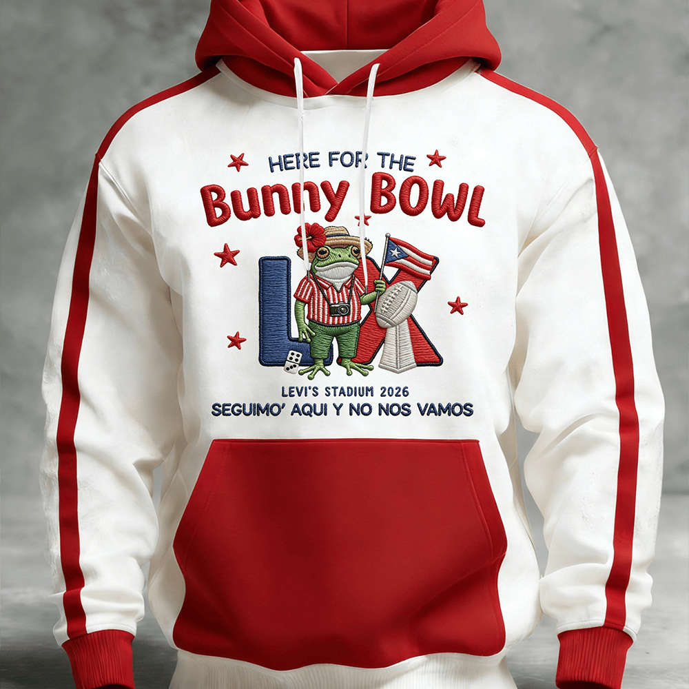 Here For The Bunny Bowl LX Hoodie Bad Bunny Frog Merch Football Lover Gifts