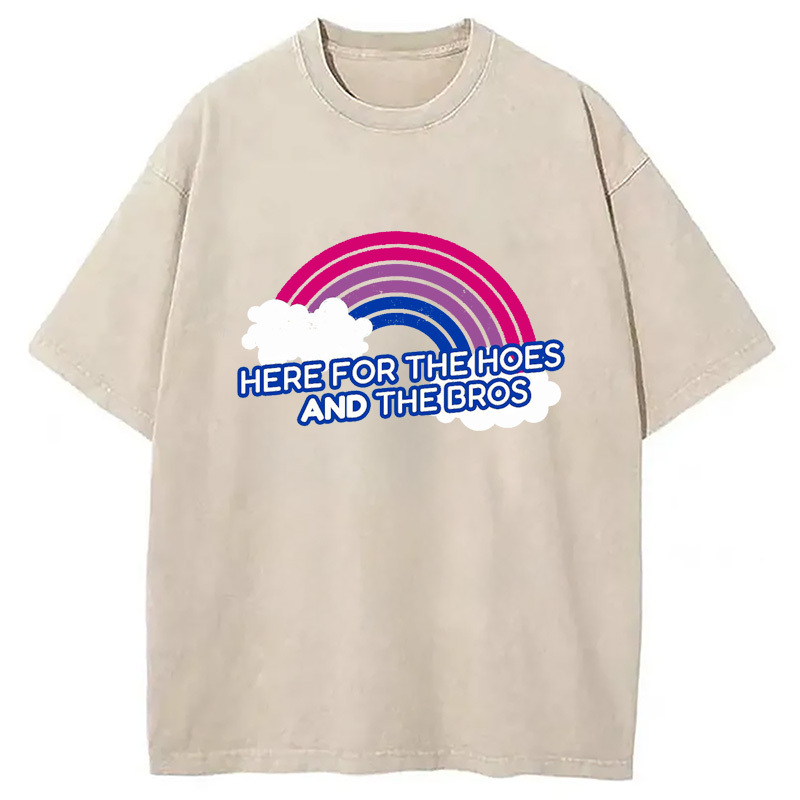 Here For The Washed T-Shirt Retro Humor Graphic Top Gifts For BFF