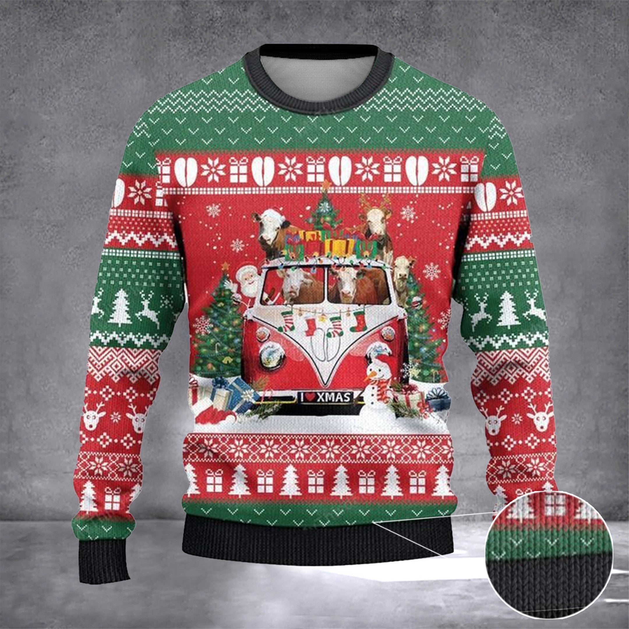 Hereford Cattle Ugly Christmas Sweater Hereford Cattle On Christmas Van Sweater Clothing Gift Hereford Cattle Ugly Christmas Sweater Hereford Cattle On Christmas Van Sweater Clothing Gift