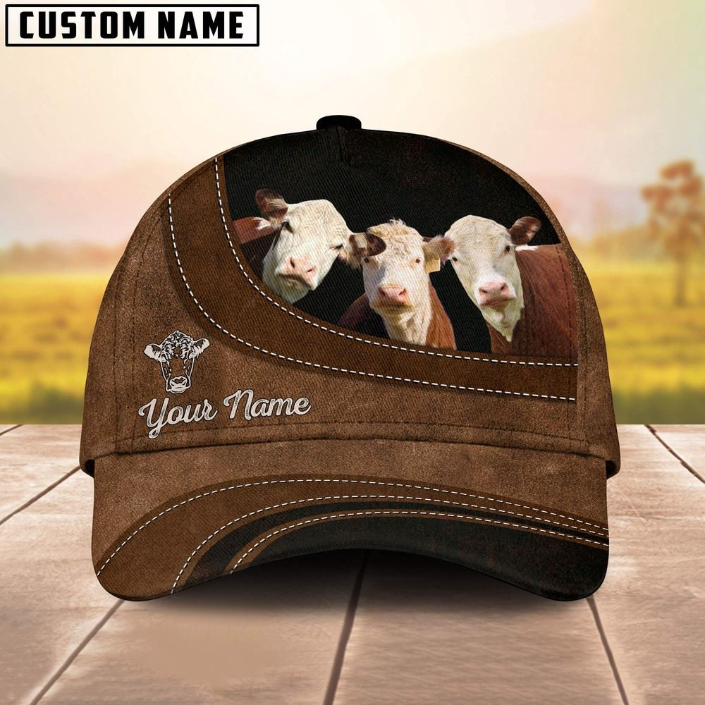 Hereford Happiness Customized Name Cap Farm Cap Farmer Baseball Cap Gift For Farmer