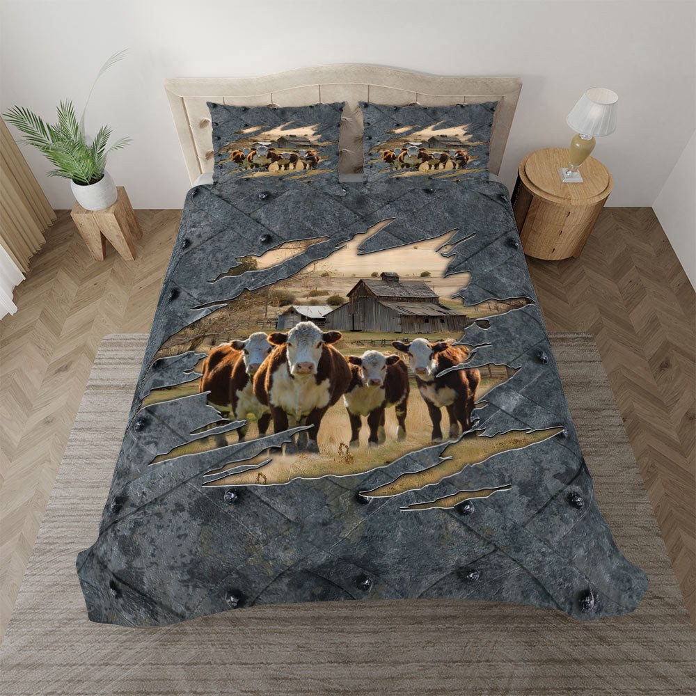 Hereford On The Farm Customized Name Bedding Set Anniversary Gifts For Couples