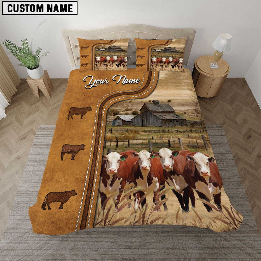Hereford On The Farm Personalized Name Bedding Set Anniversary Gifts For Couples
