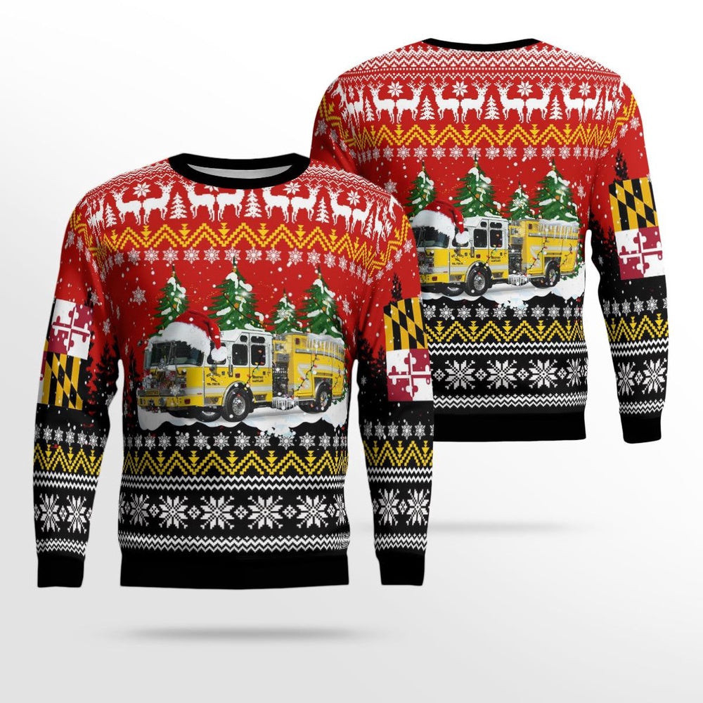 Hereford Volunteer Fire Company Christmas AOP Ugly Sweater Xmas Unisex Sweater Christmas Gifts For Men Women
