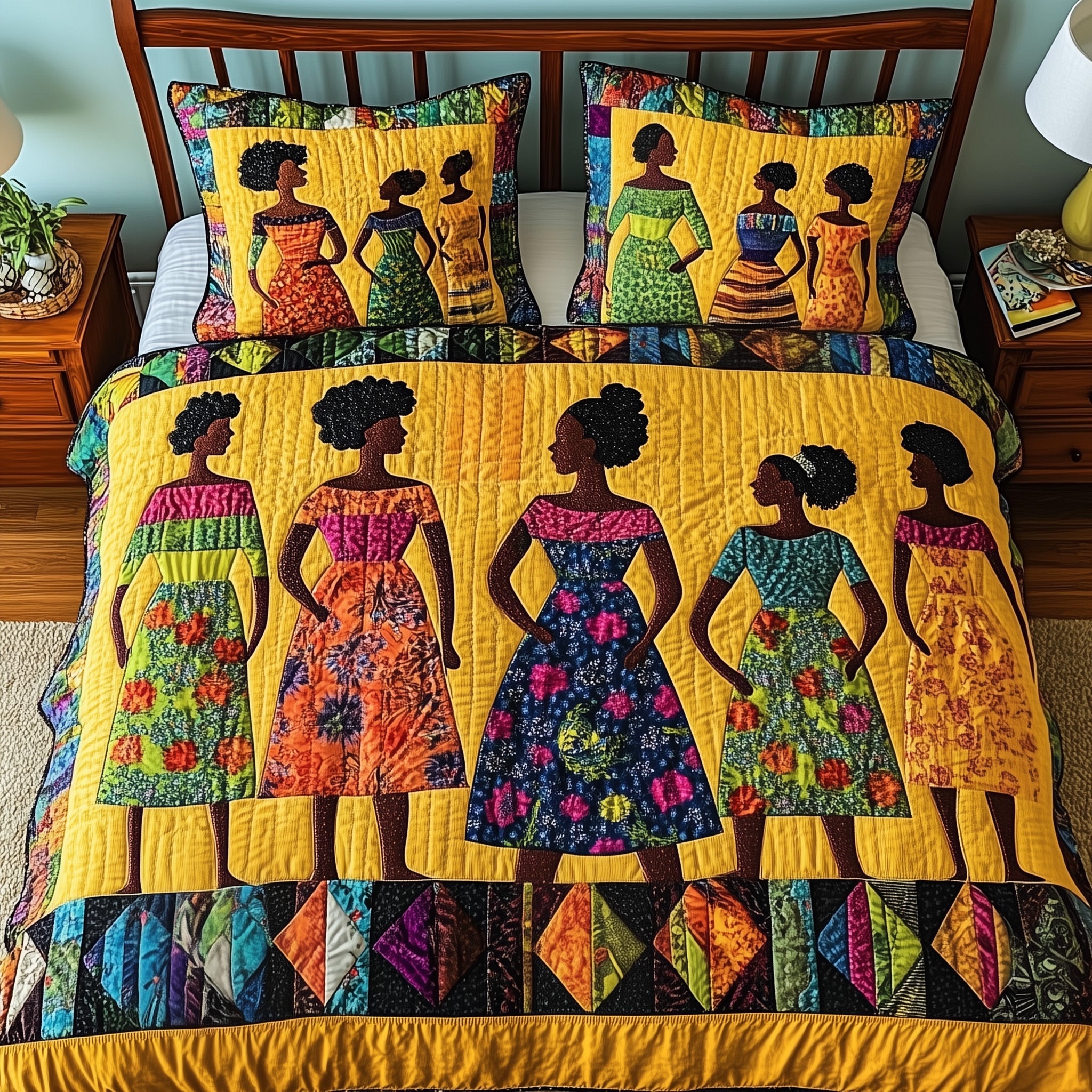 Heritage Beauty Quilted Bedding Set Duvet Cover Merchandise African American Heritage Month Gifts
