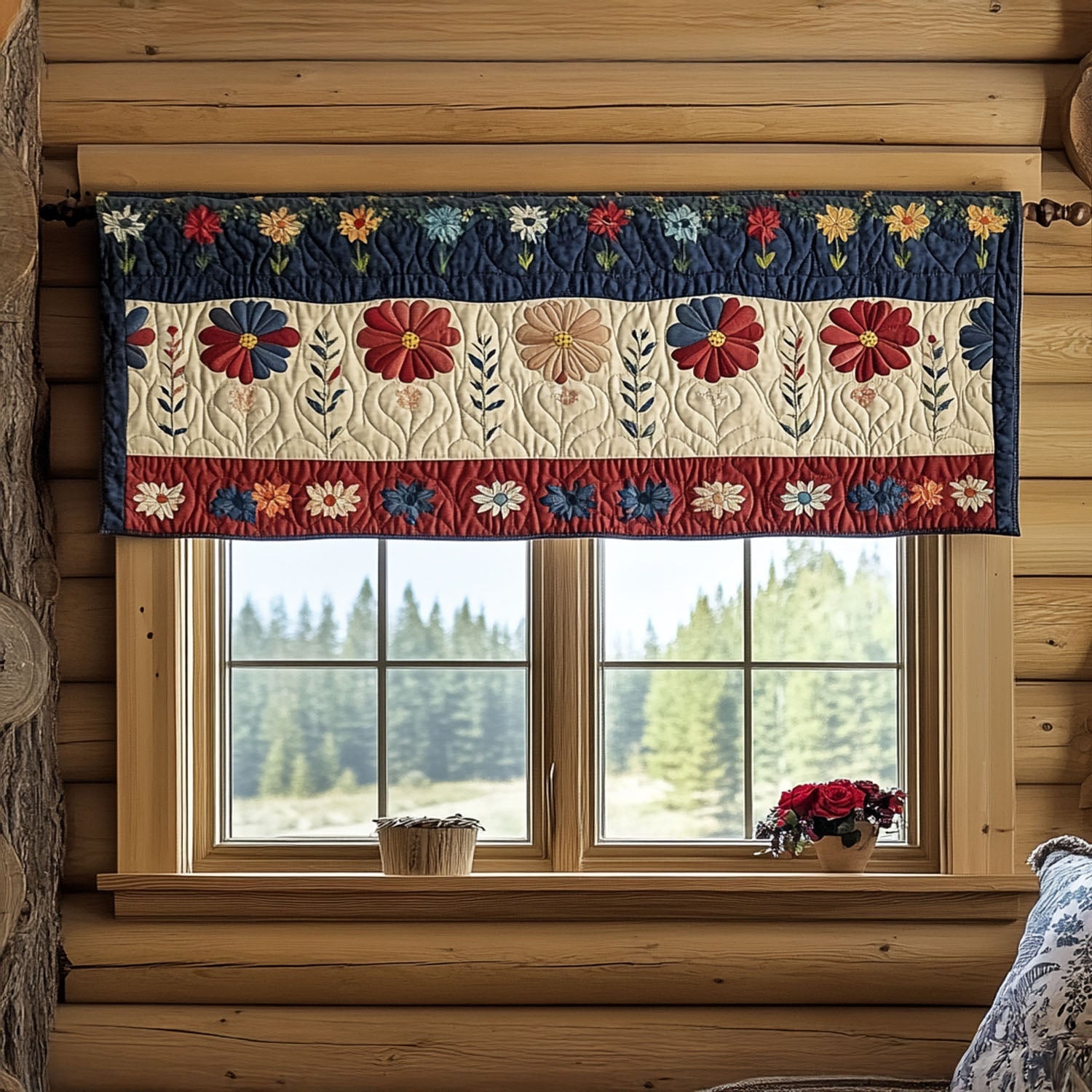 Heritage Blooms Quilted Valance Dining Table Accessories 4Th Of July Gifts For Coworkers