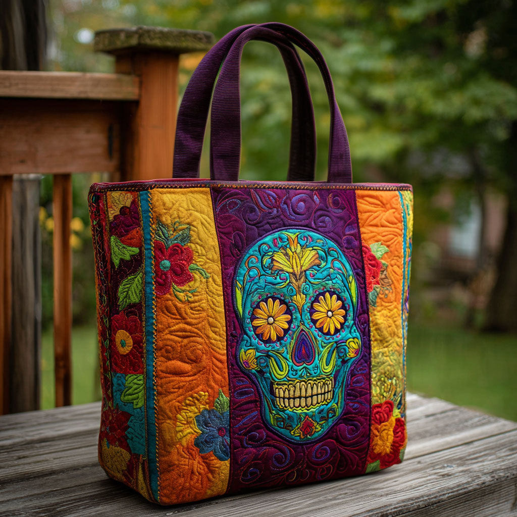 Heritage Flame Quilted Tote Bag Skull Christmas Gifts