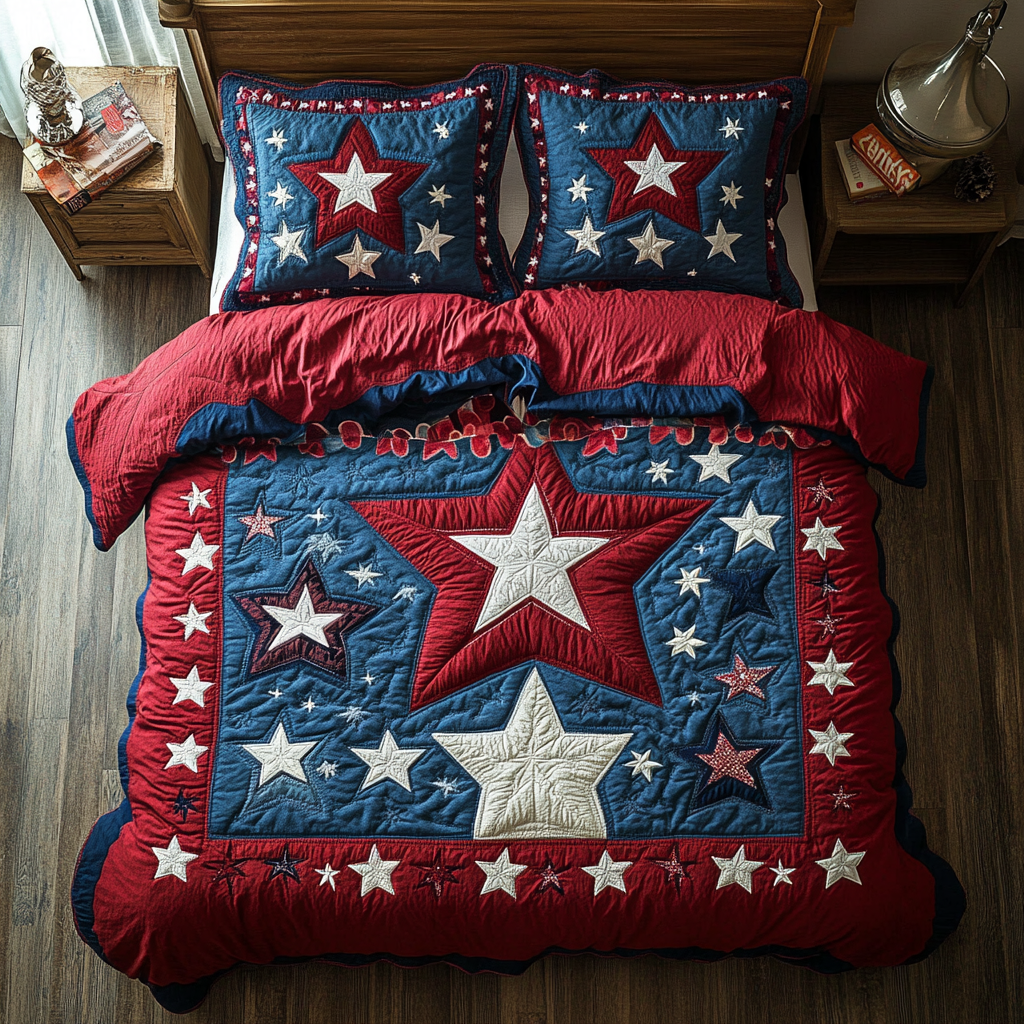 Heritage Glow Quilted Bedding Set Cool Bedroom Decor Best Patriotic Gifts