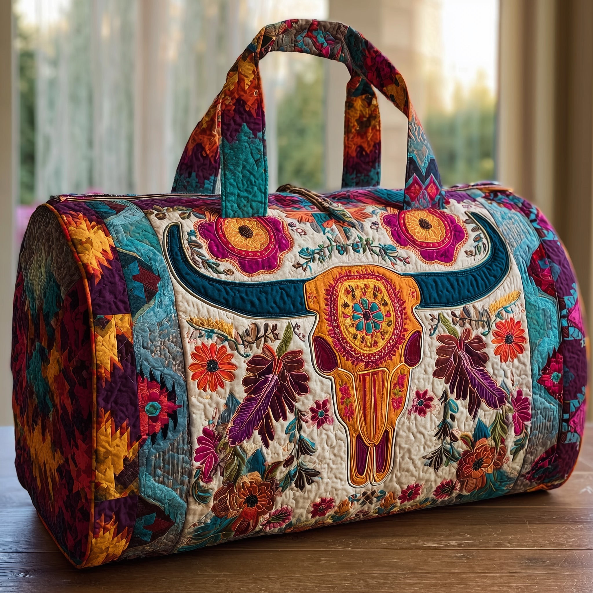 Heritage Glow Quilted Duffle Bag For Everyday Use