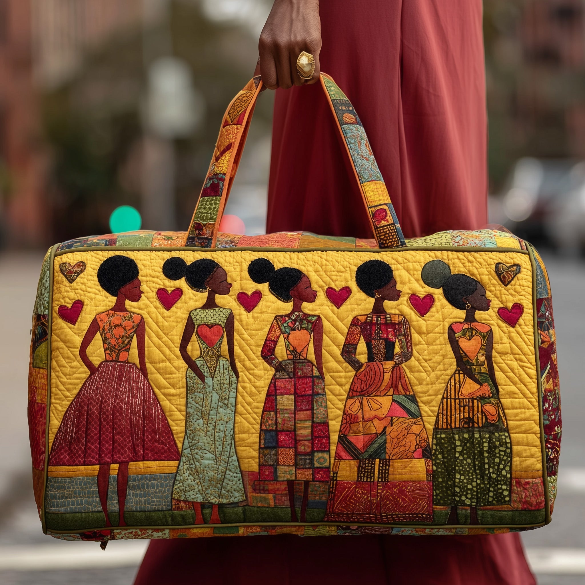 Heritage Grace Quilted Duffle Bag For Office And Campus