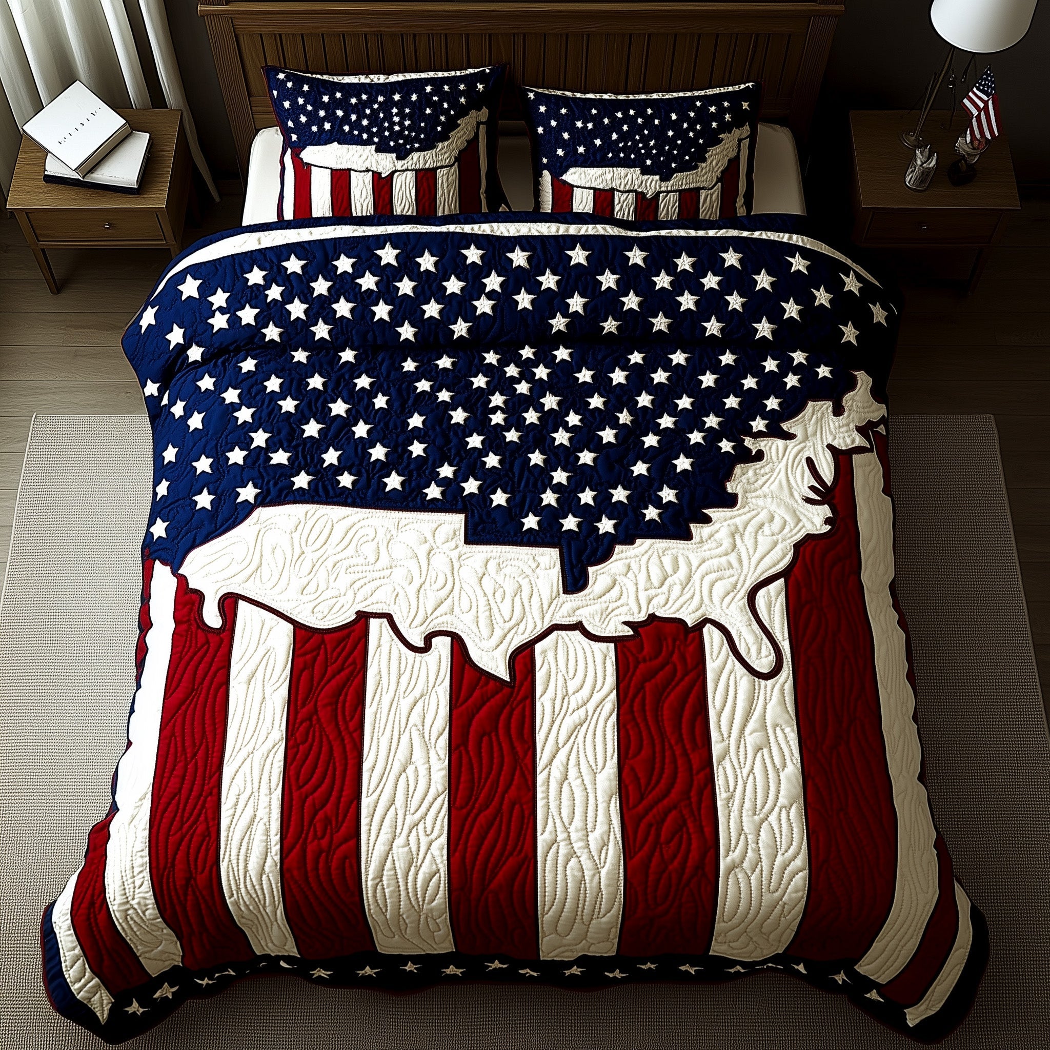 Heritage Lane Quilted Bedding Set Duvet Cover Merchandise 4Th Of July Gifts For Coworkers