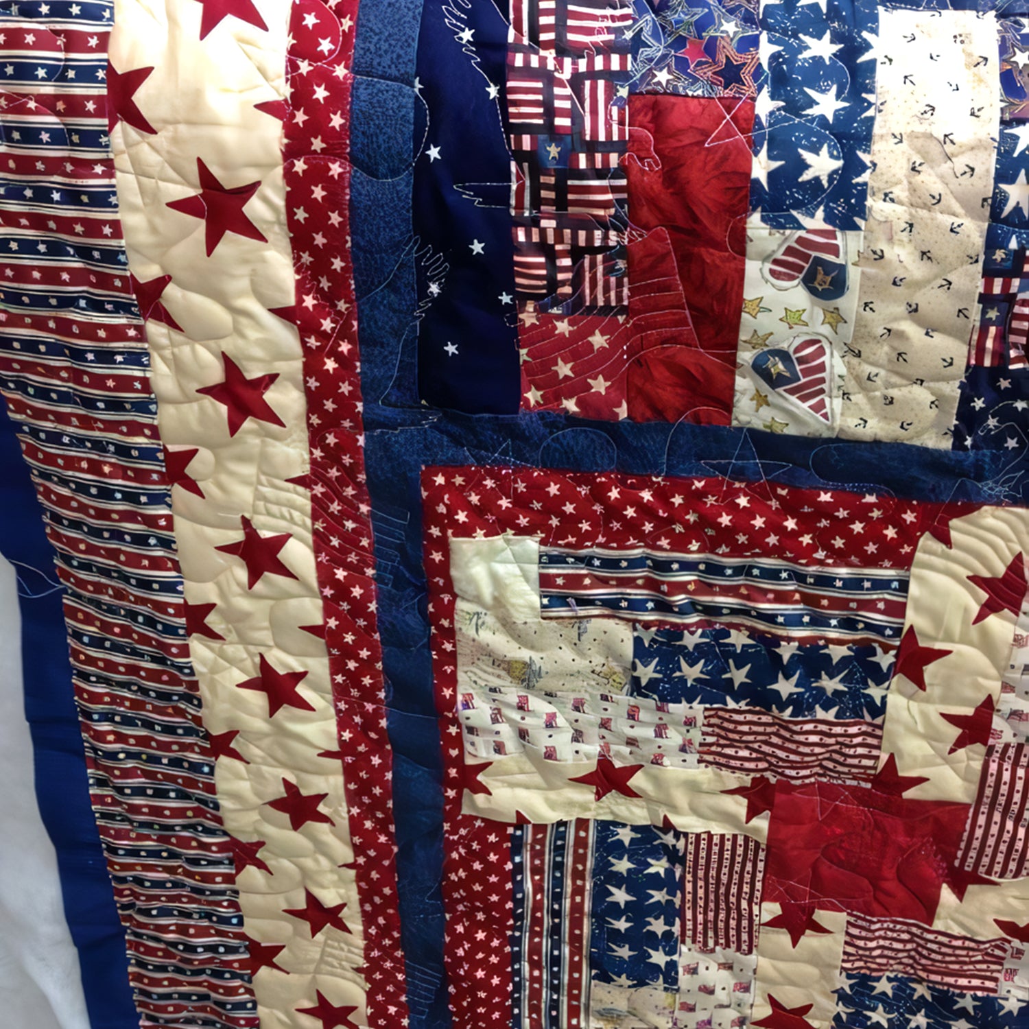 Heritage Patchwork Quilted Blanket 4th July Gift Ideas