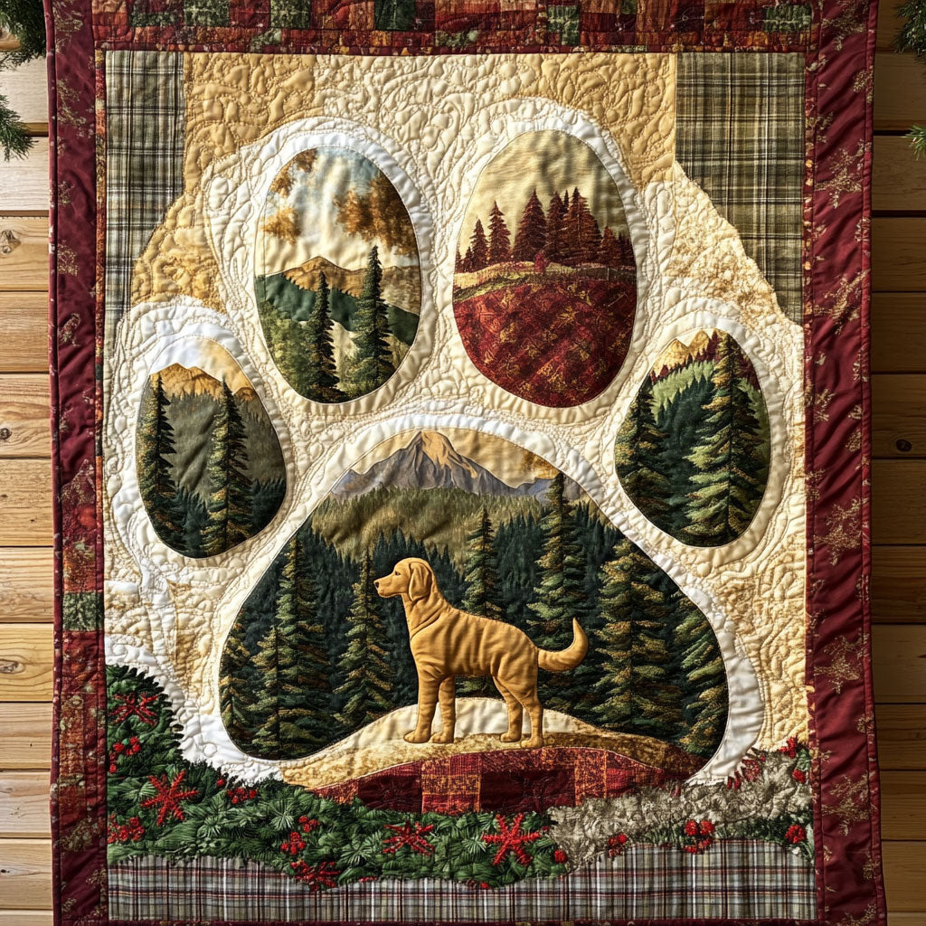 Heritage Trail Golden Retriever Paw Quilt Blanket King Blanket Gifts For Golden Retriever Lovers