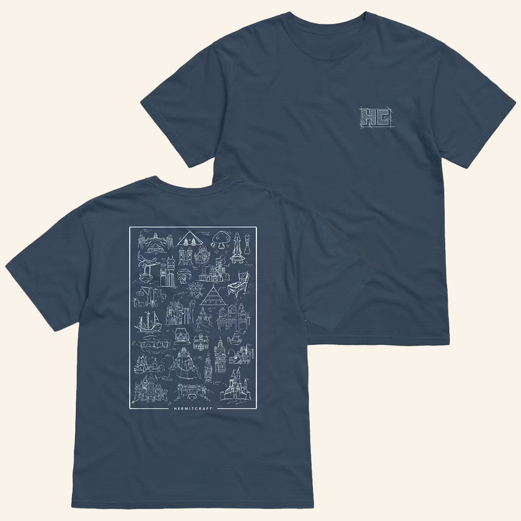 Hermitcraft Merch Blueprints T-Shirt Best Gifts For Boyfriend