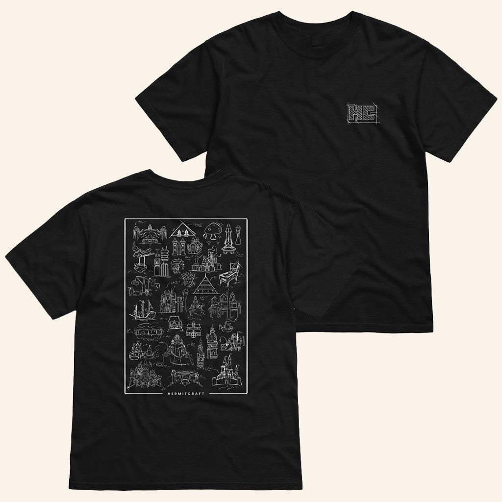 Hermitcraft Merch Blueprints T-Shirt Black Best Gifts For Him Hermitcraft Merch Blueprints T-Shirt Black Best Gifts For Him