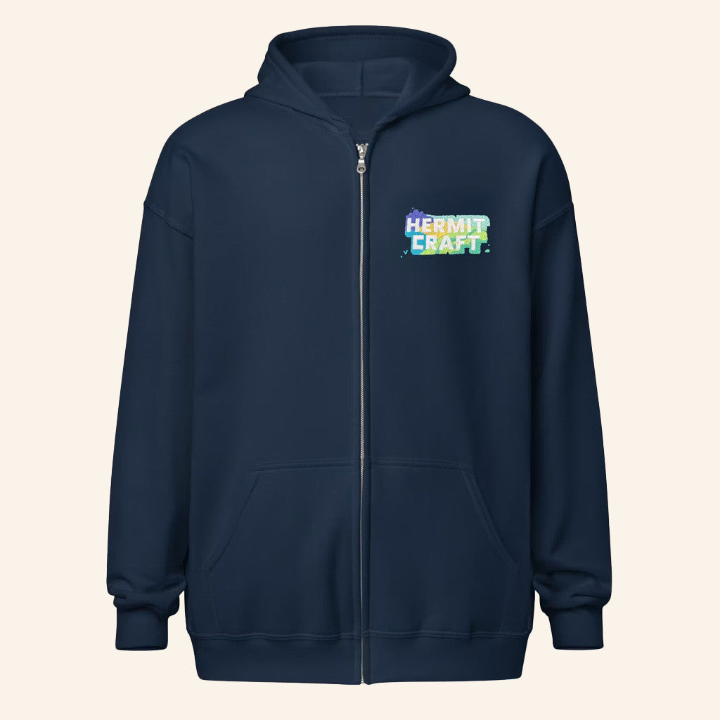 Hermitcraft Merch Hills Zip Hoodie Navy Gifts For My Boyfriend Hermitcraft Merch Hills Zip Hoodie Navy Gifts For My Boyfriend