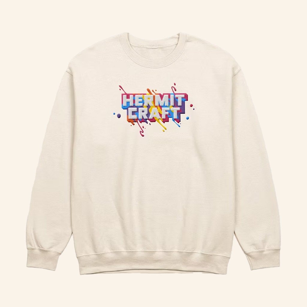 Hermitcraft Merch Paint Splatter Crewneck Sweatshirt Gifts For Friends Hermitcraft Merch Paint Splatter Crewneck Sweatshirt Gifts For Friends