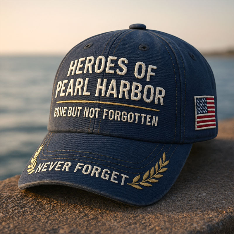 Heroes Of Pearl Harbor Hat Never Forget American Flag Cap Gifts For Proud Dad