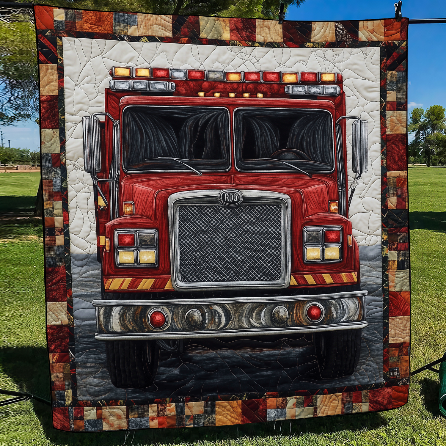 Heroic Duty Quilted Blanket Gift For Firefighter