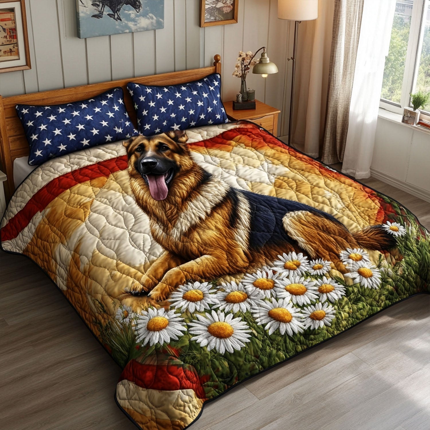 Heroic Hound Quilted Bedding Set Elegant Bed Linen Set for Cozy Nights
