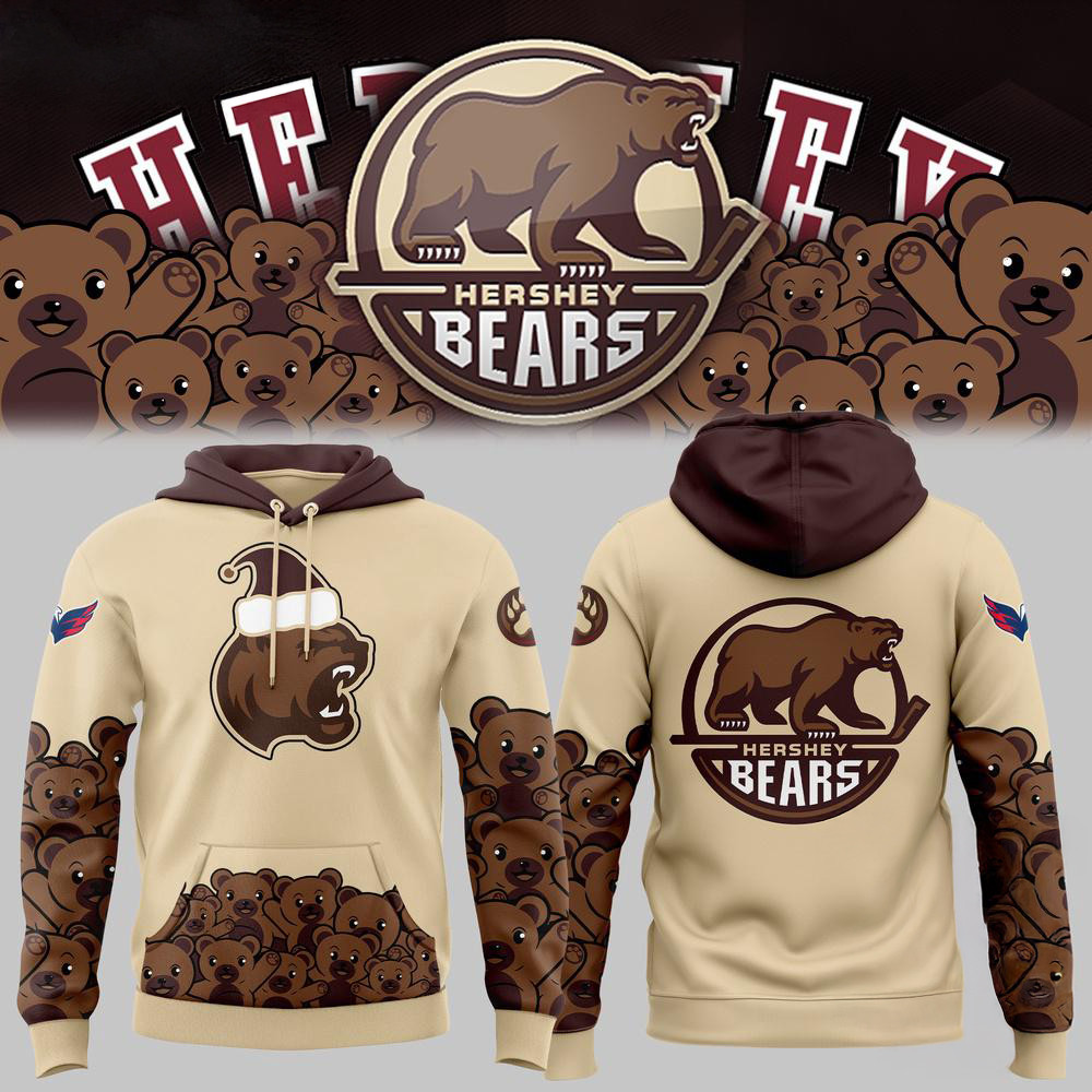 Hershey Bears 2024 NHL Santa Hats Christmas Hoodie Great Gifts For Hockey Fans