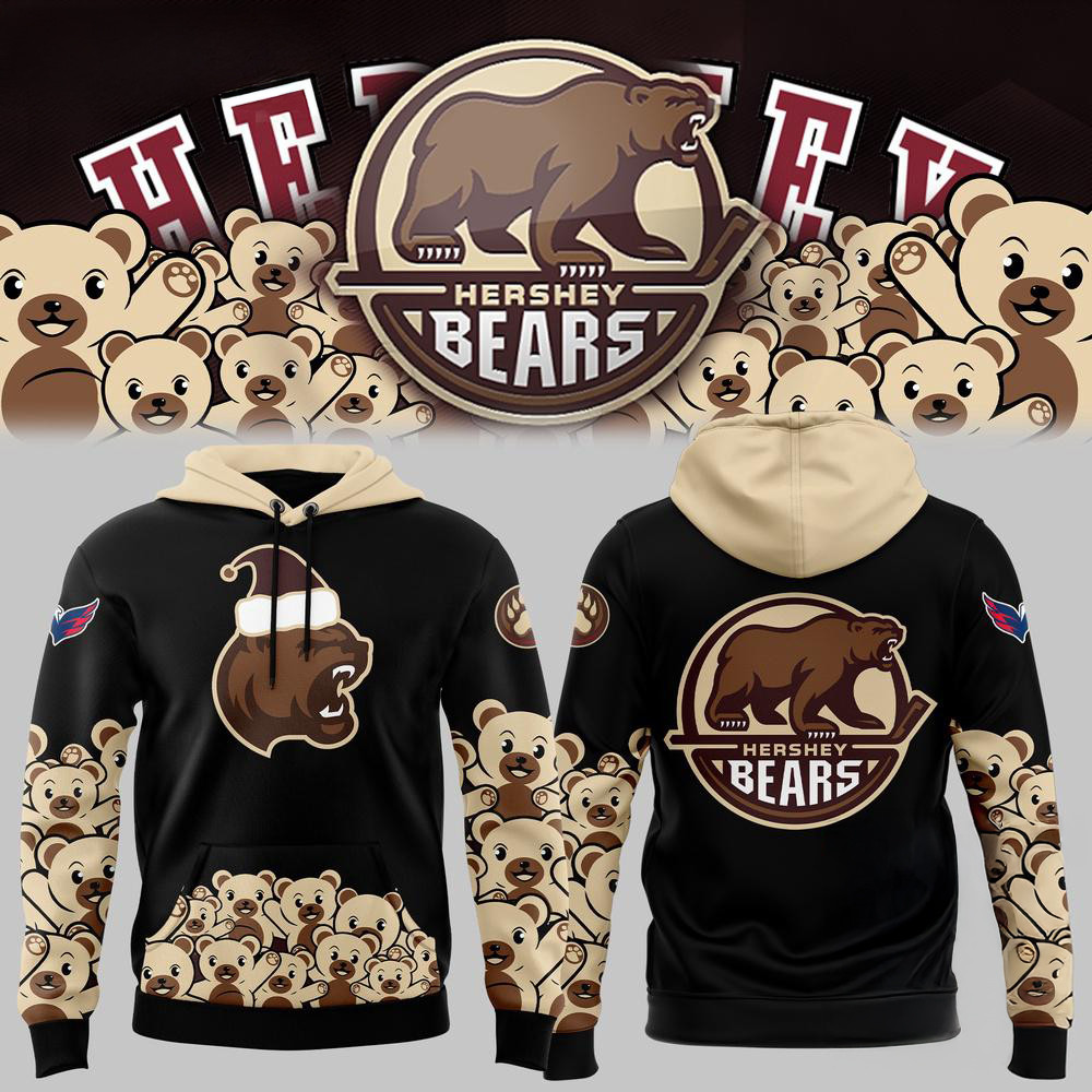 Hershey Bears 2024 NHL Santa Hats Christmas Hoodie Ice Hockey Fan Gifts