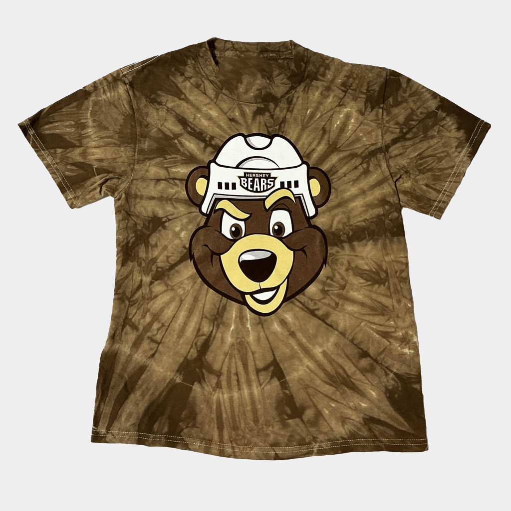 Hershey Bears Merch Coco The Bear Brown Tie Dye T-Shirt Gifts For Hockey Fan