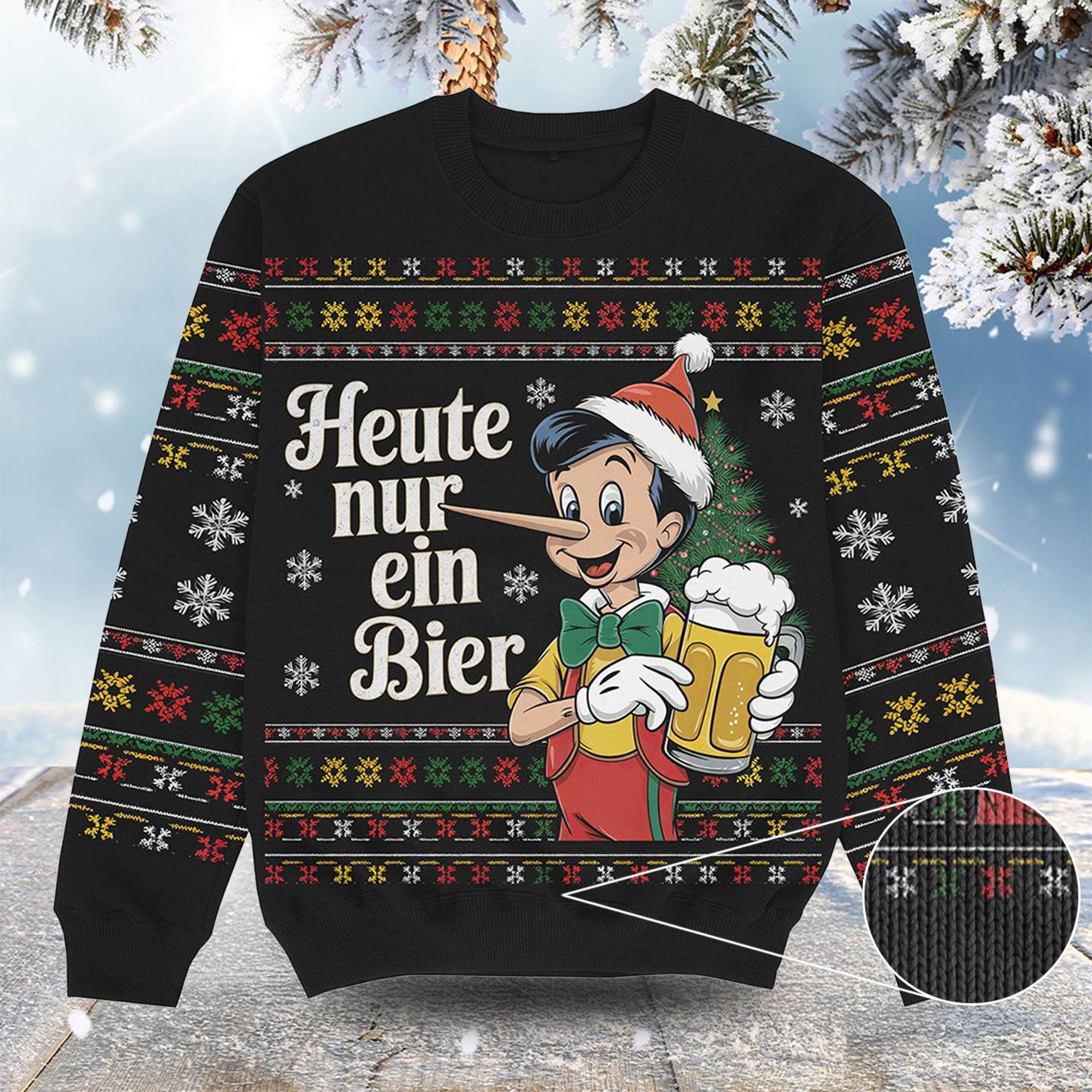 Heute Nur Ein Bier Christmas Ugly Sweater Cute Xmas Apparel Gift Ideas For Older Brother