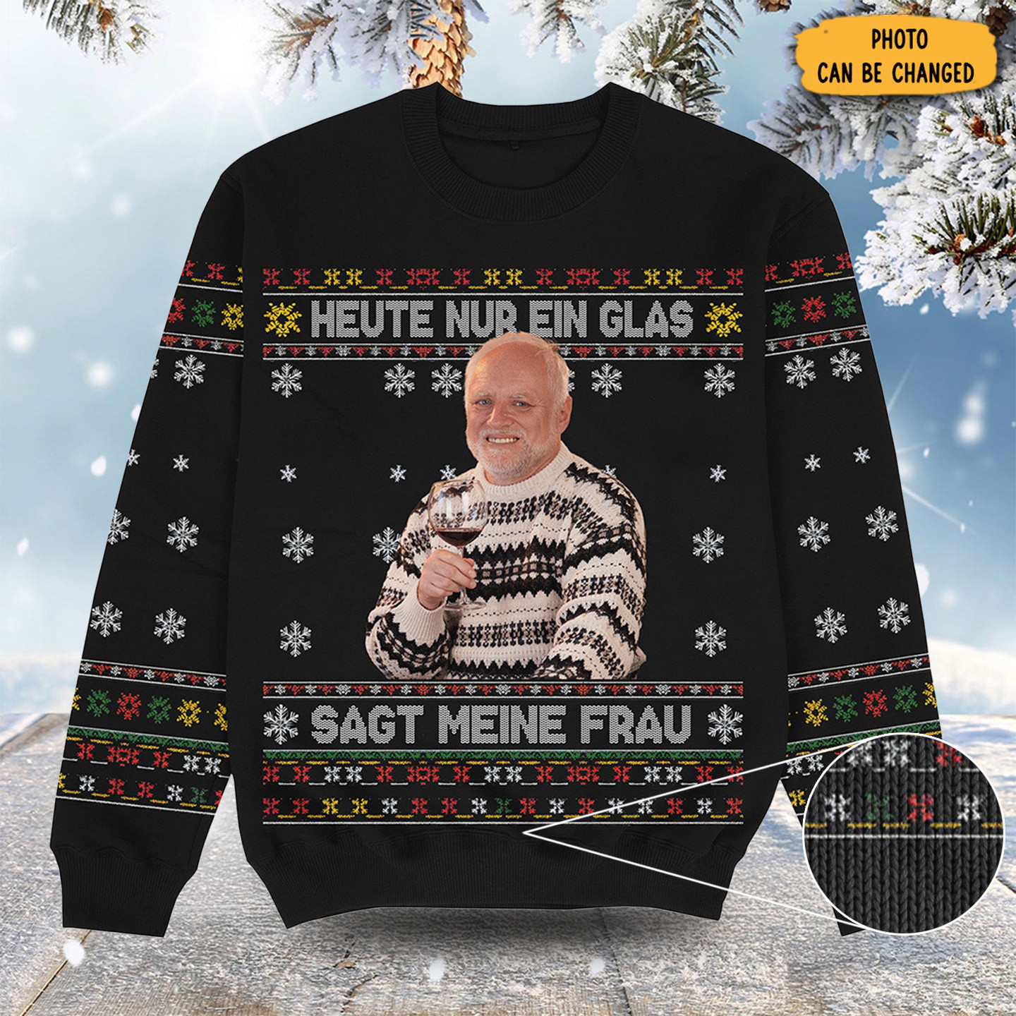 Heute Nur Ein Glas Christmas Ugly Sweater Cute Xmas Clothes Best Gift For My Brother