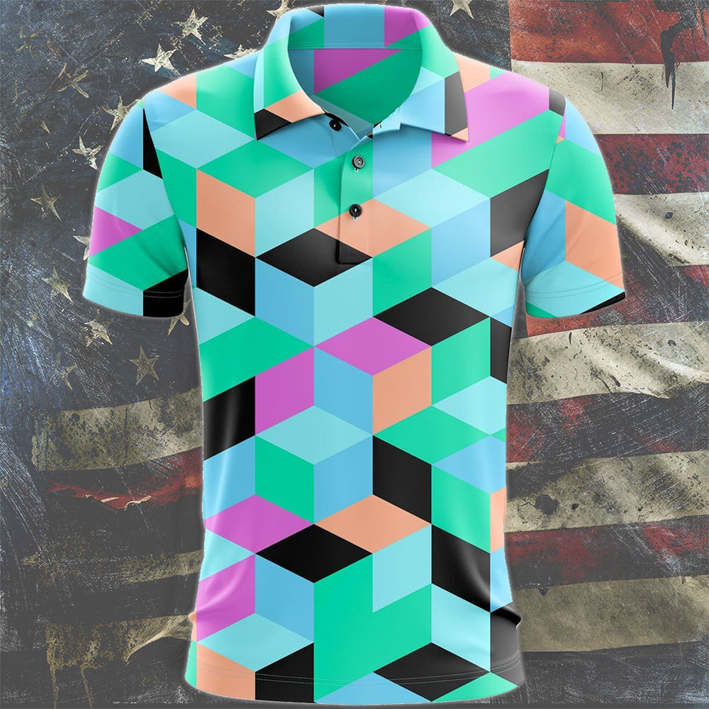 Hexagon Polo Shirt Golf Tops For Men Great Gifts For Golfers Gifts For Husband