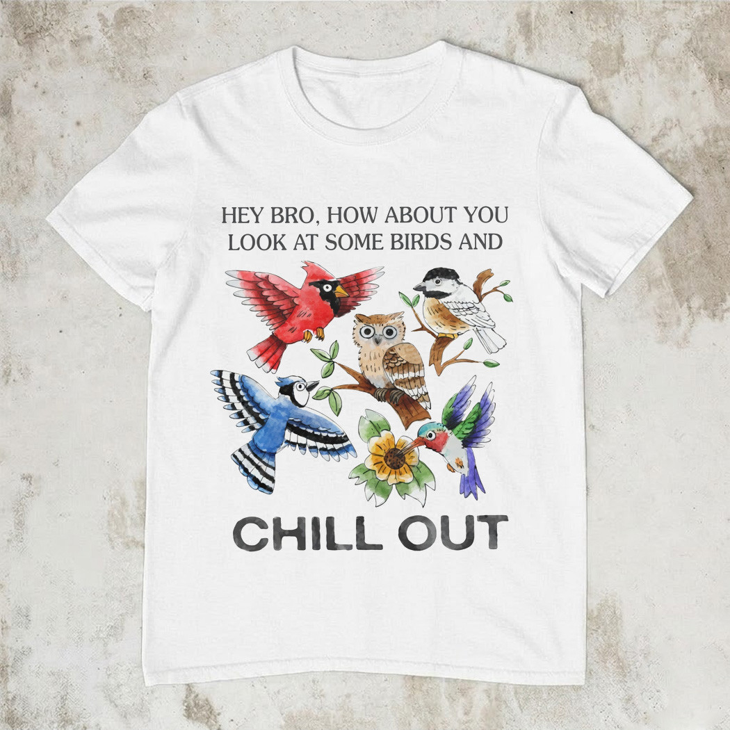 Hey Bro How About You Look At Some Birds And Chill Out T-Shirt Funny Trending Meme Gift For Friends