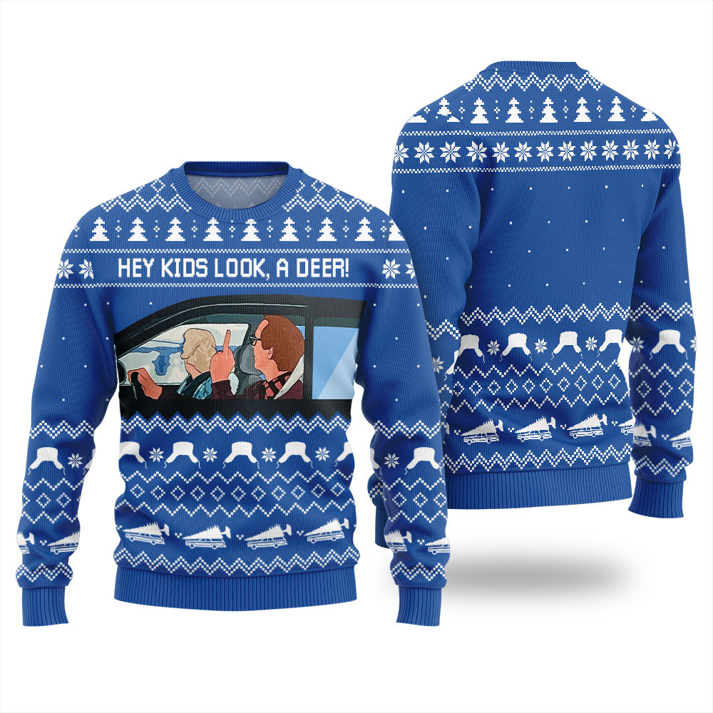 Hey Kids Look A Deer National Lampoon Christmas Sweater Popular Holiday Gift Merch for Everyone