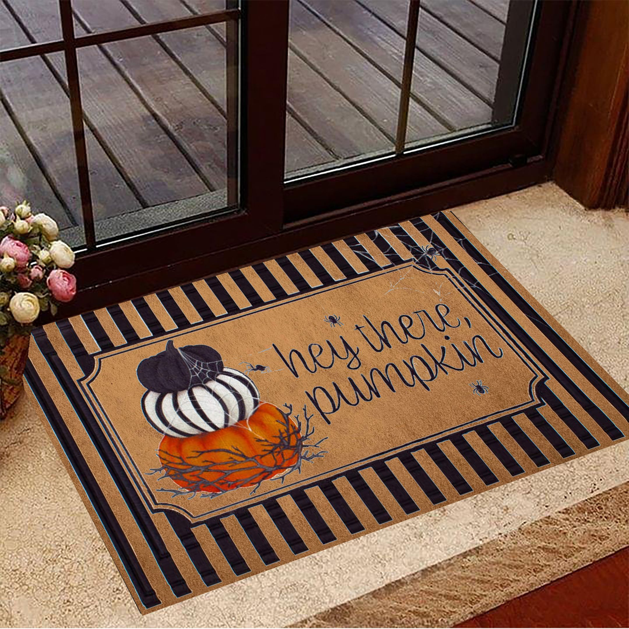 Hey There Pumpkin Doormat Halloween Welcome Mat Indoor Halloween Decoration Ideas