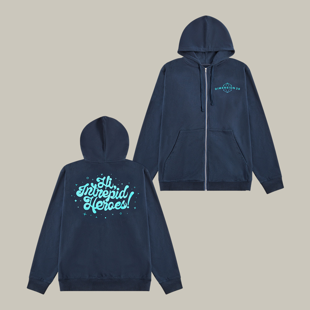 Hi Intrepid Heroes Zip Hoodie Dimension 20 Hooded Sweatshirt Unique Gift For Fans