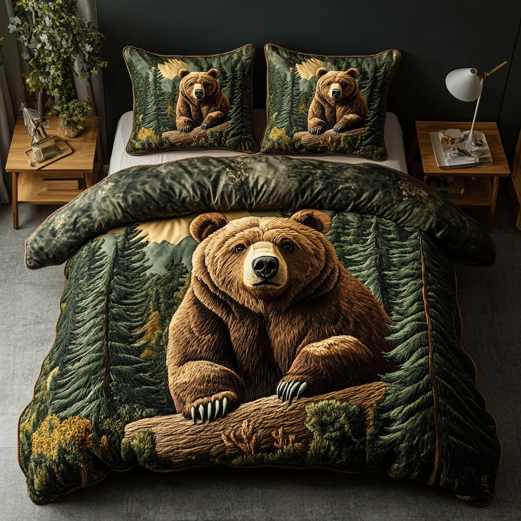 Hibernation Haven Quilted Bedding Set Bed Decorations Gifts Ideas For Hunters